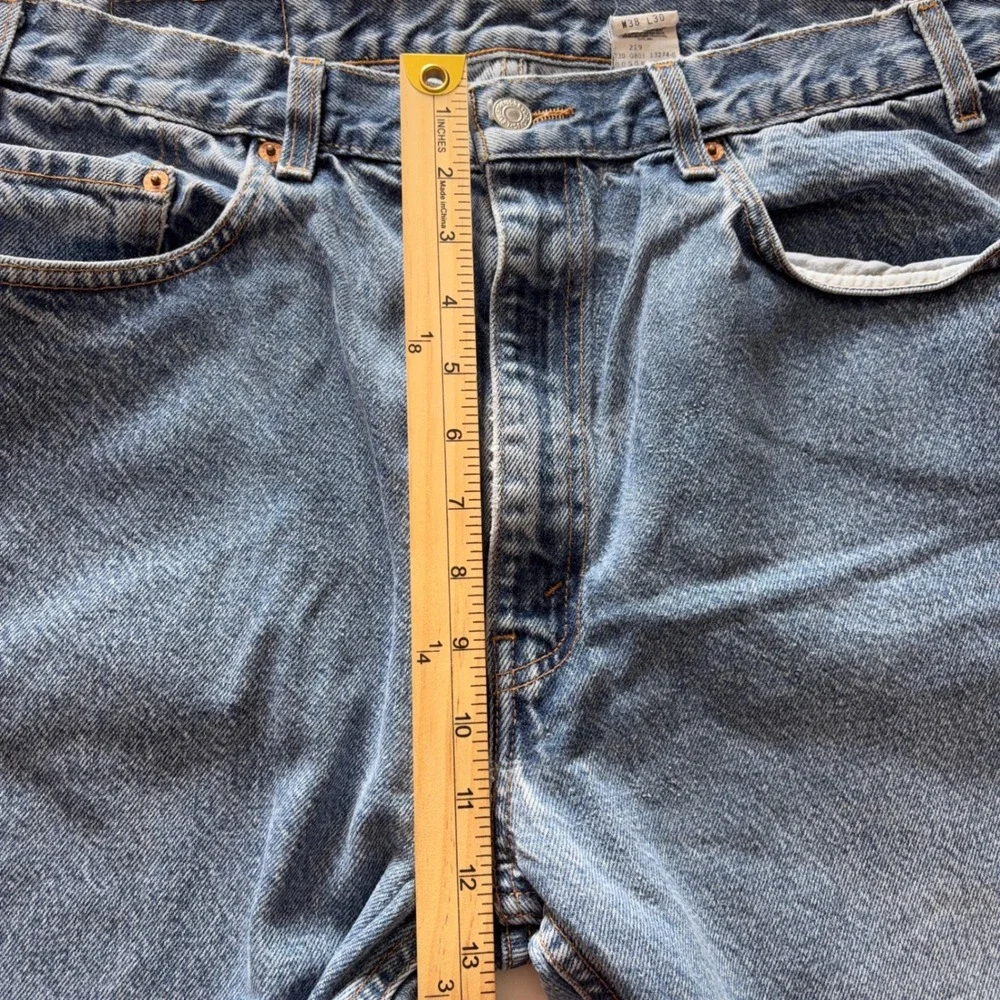 Levis 505 Regular Fit Straight Leg Jeans Blue Denim Mens 38x30 00505-0216‎